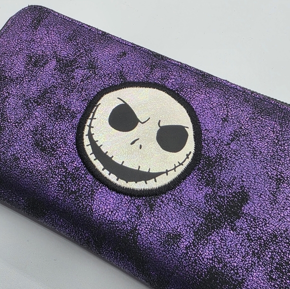 Disney The Nightmare Before Christmas Jack Skellington Black & Purple Wallet - Picture 2 of 7